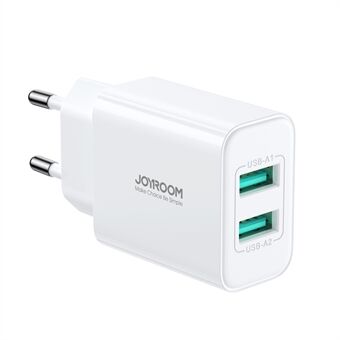 JOYROOM TCN04 EU Plug Dual USB Ports Wall Charger 2.1A Plastic Phone Charging Adapter