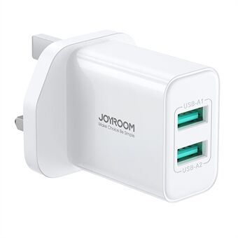 JOYROOM TCN04 UK Plug Dual USB Ports Plastic Wall Charger 2.1A Phone Tablet Charging Adapter