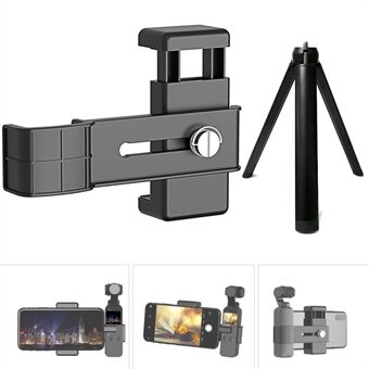 AGDY31 Multi-angle Shooting PC Phone Clip + Camera Holder + Aluminum Alloy Tripod with 1/4 Interface for DJI Osmo Pocket 1/2