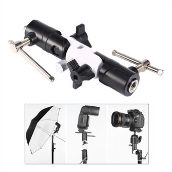 1/4"-3/8" Flash Shoe Swivel Umbrella Holder Light Stand Bracket with Screw Adapters U Type DSLR Camera Accessories
