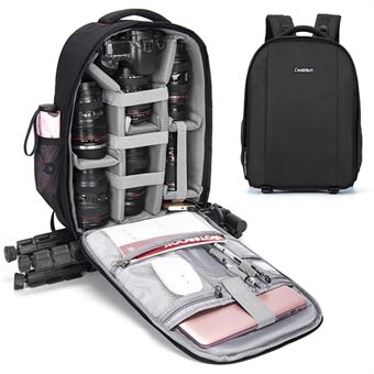 CWATCUN D10 Multifunction DSLR Camera Backpack Travel Backpack Waterproof Shoulders Bag - Black