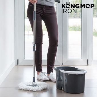 Rotating Floor Mop with Bucket - King Mop Iron
