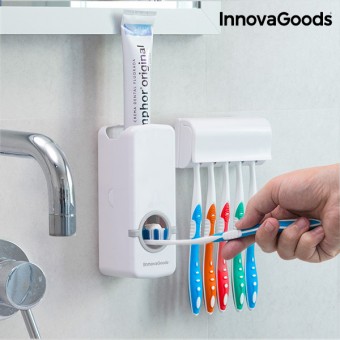 InnovaGood\'s Toothpaste Dispenser with Toothbrush Holder