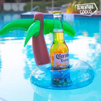 Can holder Inflatable Island with palm Beverage Holder