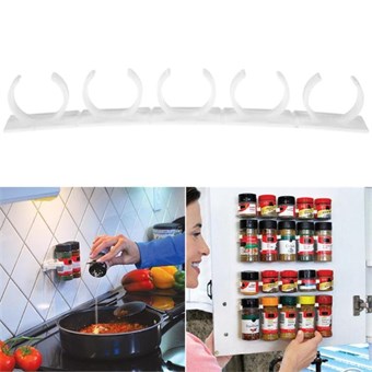 Self-adhesive spice rack for 20 pcs. - White