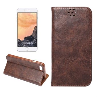 Smooth Leather Case for iPhone 7 / iPhone 8 - Brown