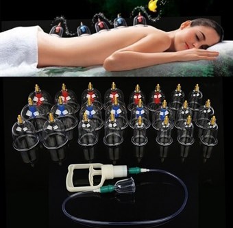24 Pcs Massage Cans Health Monitors Chinese Cupping Therapy Cans Opener Pull Vacuum Cupping Massage Cups Banks Tank Set Care Tool
