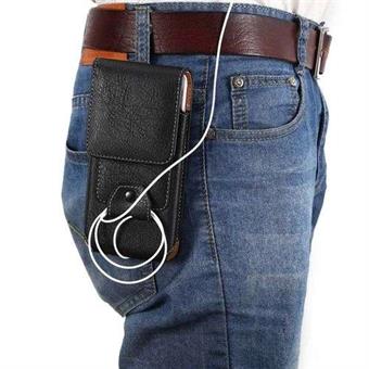 Retro Nature Belt Cover Case 5.5 "w / Carabiner - Black