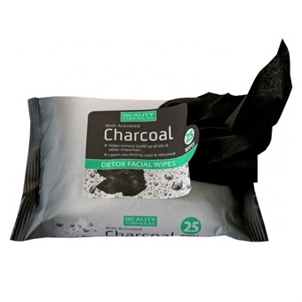 Beauty Formulas Charcoal Detox Facial Wipes - 25 pcs