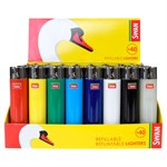Swan refillable / reflintable lighters - 40 pcs