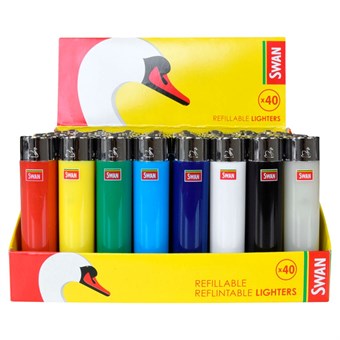 Swan refillable / reflintable lighters - 40 pcs