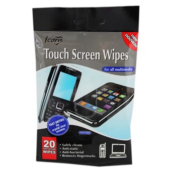 ICare Touch Screen Anti-bacterial Cleaning Wipes - 20 pcs