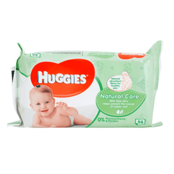 Huggies Natural Care Cleansing Wipes With Aloe Vera - 56 pcs.