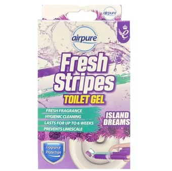 AirPure Fresh Stripes Toilet Gel - Toilet Cleaner - Alternative to Toilet Blocks - Ocean Breeze - Scent of the Sea