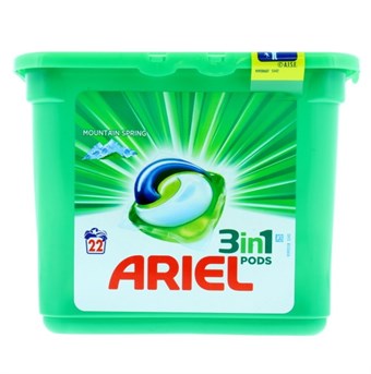 Ariel 3in1 Original Washing Pad Mountain Spring - 22 pcs