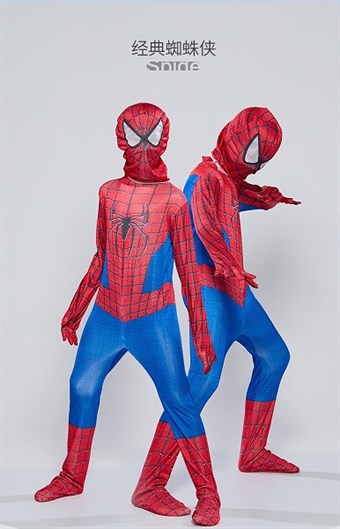 Spiderman Tight Costume - Children - Incl. Suit + Mask - Large - 120-130 cm