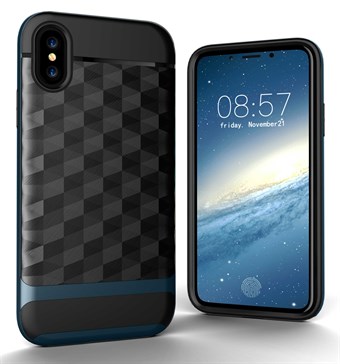 Solid Square Hard Case in TPU Plastic and Silicone for iPhone X / iPhone Xs - Dark Blue
