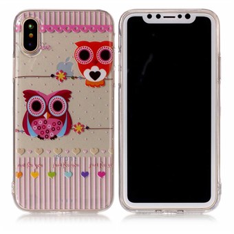 Nice Design Cover in Soft TPU Plastic for iPhone X / iPhone Xs - Owl