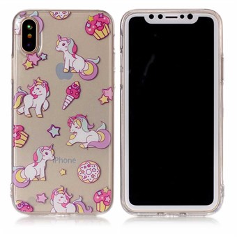 Nice Design Cover in Soft TPU Plastic for iPhone X / iPhone Xs - Unicorn