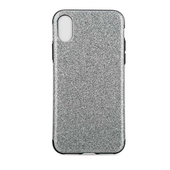 Shiny Glitter Cover in Soft TPU Plastic for iPhone X / iPhone Xs - Silver Gray