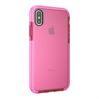 Perfect Glassy Cover in TPU Plastic and Silicone for iPhone X / iPhone Xs - Pink