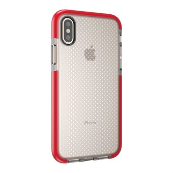 Perfect Glassy Cover in TPU Plastic and Silicone for iPhone X / iPhone Xs - Red