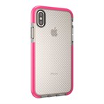 Perfect Glassy Cover in TPU Plastic and Silicone for iPhone X / iPhone Xs - Pink Red
