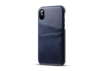 Superior Card Cover in Imitation Leather for iPhone X / iPhone Xs - Dark Blue
