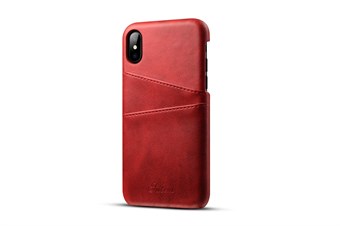 Superior Card Cover in Imitation Leather for iPhone X / iPhone Xs - Red