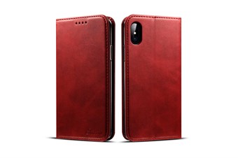 Master Case in PU Leather w / Stand Function for iPhone X / iPhone Xs - Red