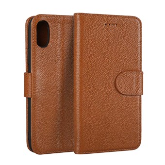 Classy Leather Case for iPhone X / iPhone Xs - Light Brown