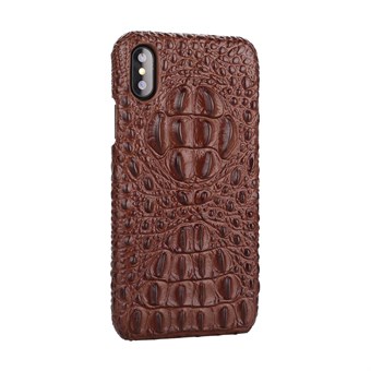 Wild Gavial Cover in Imitation Leather and Plastic for iPhone X / iPhone Xs - Brown