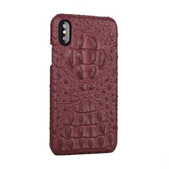 Wild Gavial Cover in Imitation Leather and Plastic for iPhone X / iPhone Xs - Burgundy