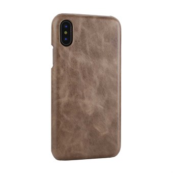 IPhone X / Xs Leather Cover - Coffee