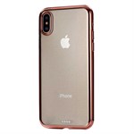 Crystal Clear Cover in Soft TPU for iPhone X / iPhone Xs - Red