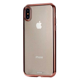 Crystal Clear Cover in Soft TPU for iPhone X / iPhone Xs - Red