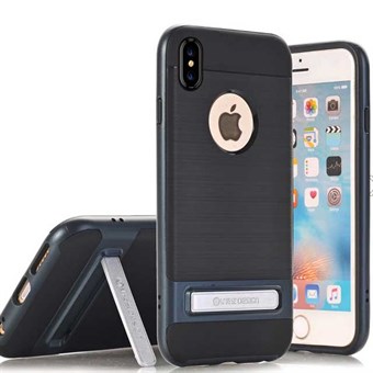 High Fashion Stander Cover in TPU for iPhone X / iPhone Xs - Dark Blue