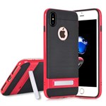 High Fashion Stander Cover in TPU for iPhone X / iPhone Xs - Red