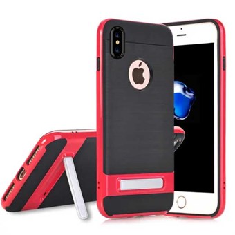 High Fashion Stander Cover in TPU for iPhone X / iPhone Xs - Red