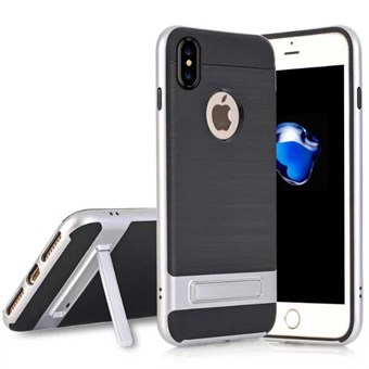 High Fashion Stander Cover in TPU for iPhone X / iPhone Xs - Silver