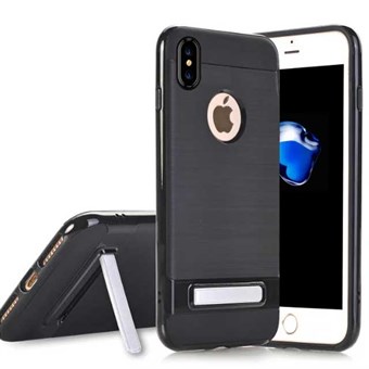 High Fashion Stander Cover in TPU for iPhone X / iPhone Xs - Black
