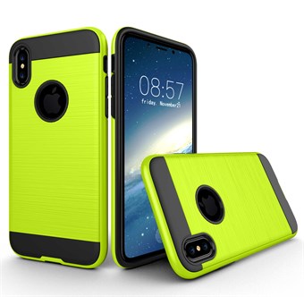 Stylish Brushed Cover in TPU Plastic and Silicone for iPhone X / iPhone Xs - Light Green