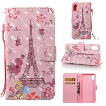 Star Light Case with Card Holder for iPhone X / iPhone Xs - Tower with Roses