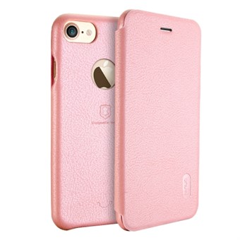 Lenuo Art Flip Case in PU Leather and Plastic for iPhone 7 Plus / iPhone 8 Plus - Pink