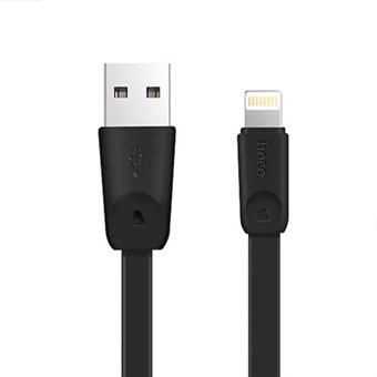 Hoco Noodle Lightning Data / Sync. Cable - Black - 1 meter