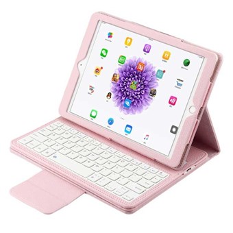 PU Leather Case w / Bluetooth Keyboard and Plastic Cover for iPad - Pink