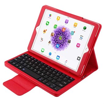 PU Leather Case w / Bluetooth Keyboard and Plastic Cover for iPad - Red