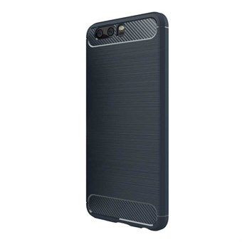 Fancy Brushed Soft TPU and Carbon Fiber Cover for Huawei P10 (Blue)