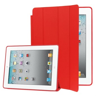 Stylish Smart Cover Sleep / Wake-up for iPad 2 / iPad 3 / iPad 4 - Red