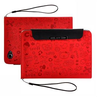 Cartoon Leather Case Galaxy Tab 7.7 (Red)